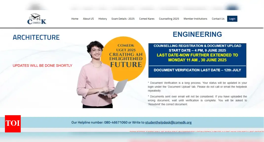 COMEDK UGET 2025 counselling registration deadline extended: Check important details here