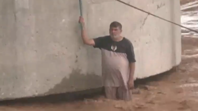 SDRF rescues man stranded in swollen Tawi river in Jammu after overnight rainfall; IMD issues heavy rain alert