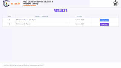 Odisha SCTEVT 6th semester and 5th semester ex-regular results for 2025 summer examination out at sctevt.odisha.gov.in; download here