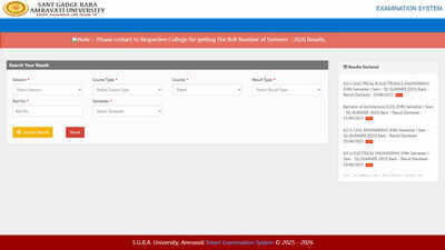 SGBA University results 2025 for various exams announced at sgbau.ac.in