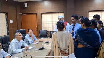  Get us school teachers, not liquor shops, say protesting students over absence of lecturers, approach collector
