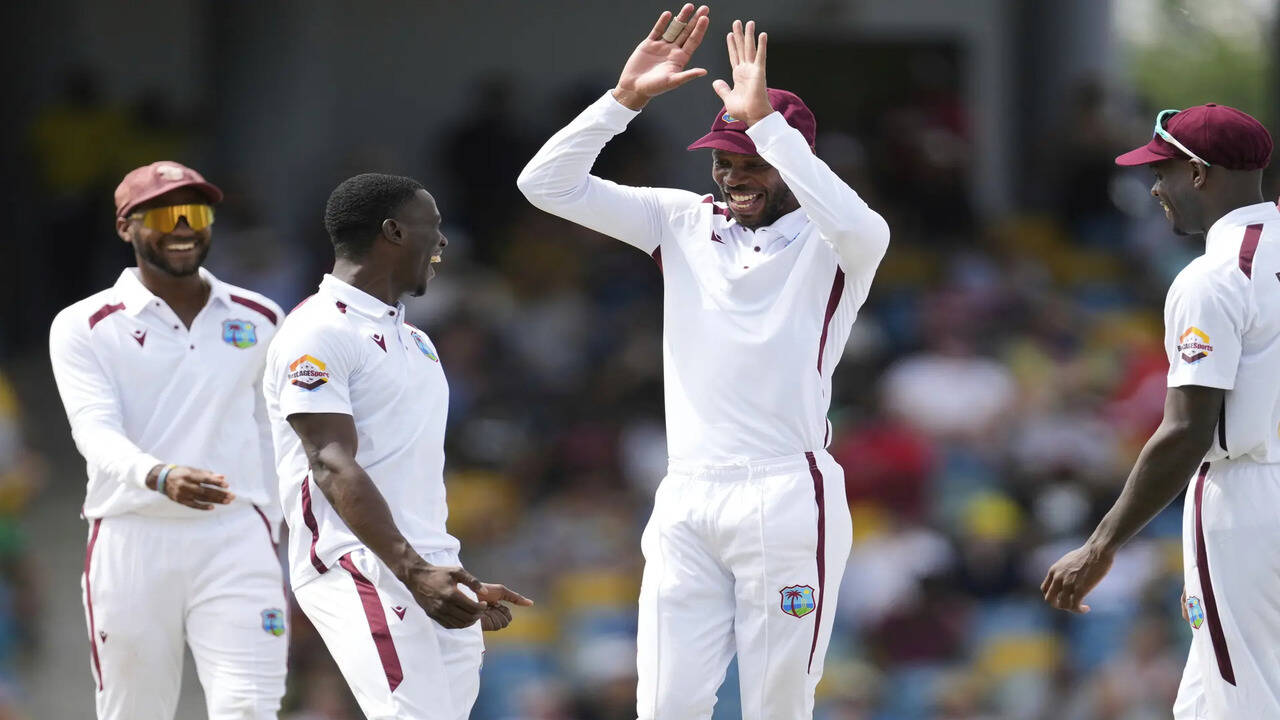 West Indies Stun Australia in Barbados Test With Fierce Bowling Attack 2 Calypso carnage in Bridgetown: 14 wickets fall on Day 1; Australia quicks hit back after being bowled out for 180 | Cricket News - Times of India