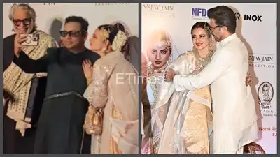 Rekha steals the spotlight at Umrao Jaan re-release: The evergreen actress kisses AR Rahman, dances with Anil Kapoor - See photos