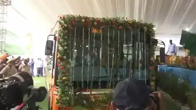 Delhi CM Rekha Gupta flags off 105 new DEVI e-buses, inaugurates Narela depot