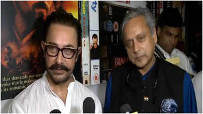 Aamir Khan attends screening of 'Sitaare Zameen Par' with Shashi Tharoor in Delhi, says "We're all delighted"