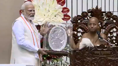 'Humbly accept it as prasad': PM Modi honoured as 'Dharma Chakravarti' on Jain saint Vidyanand's centenary