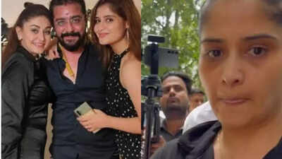  Arti Singh and her husband, Dipak Chauhan, arrive at Cooper Hospital