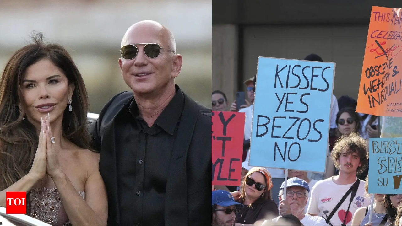 Kisses Yes, Bezos No': Jeff Bezos' star-studded Venice wedding sparks  backlash; locals voice dissent on overtourism and mouting costs | World  News - Times of India