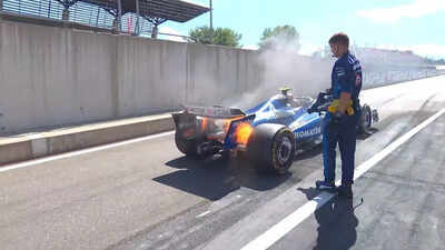 Shocking! Carlos Sainz’s F1 car catches fire at Austrian GP — Watch video
