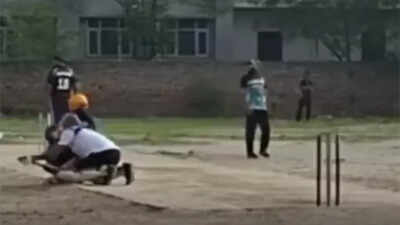 Video: Tragedy on the field! Cricketer dies of heart attack moments after hitting a six