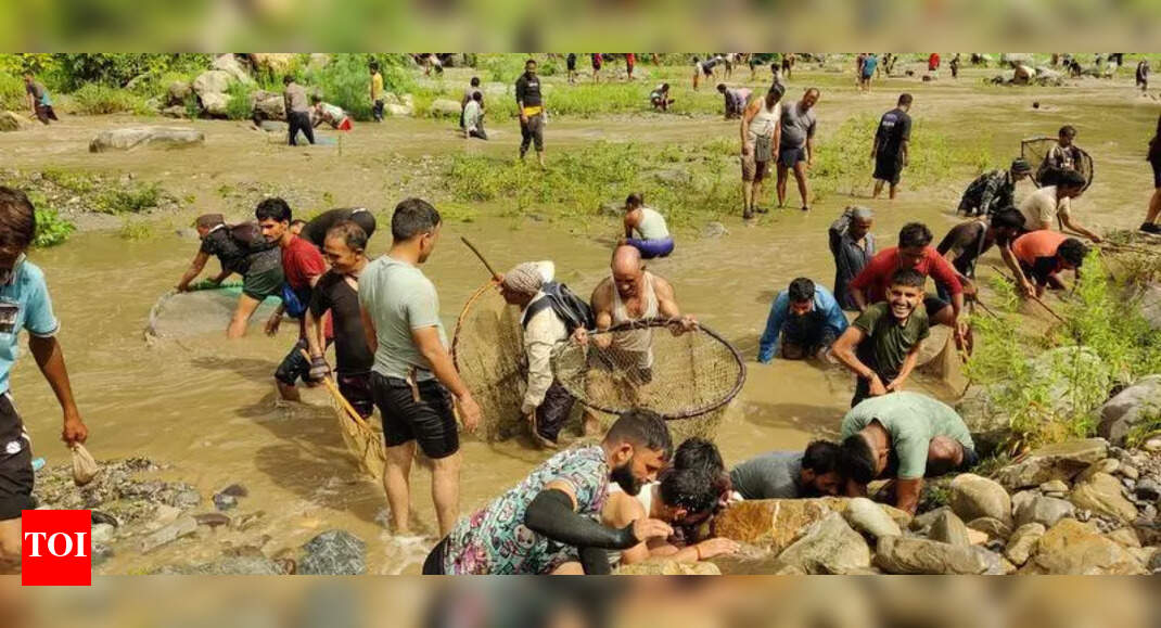 Villagers near Mussoorie brave swift currents to celebrate 150-yr-old Maun festival