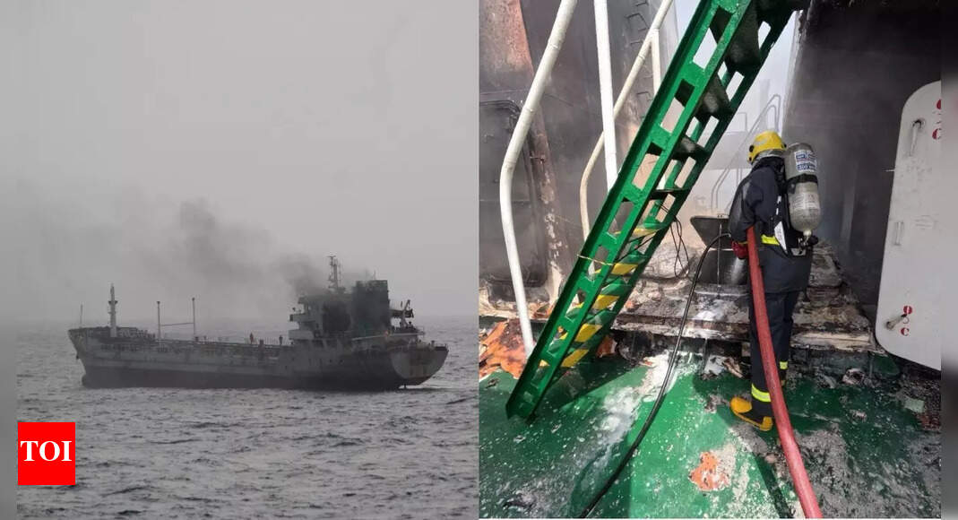 Major fire breaks out in Oman-bound vessel: INS Tabar answers distress call; crew rescued | India News – Times of India
