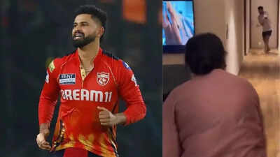 Watch: Shreyas Iyer clean bowled!  Mother celebrates after taking sons wicket
