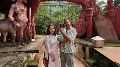 Devoleena Bhattacharjee seeks blessings at Bhimashankar Dham with husband Shahnawaz and son Joy; says, “Grateful for moments like these”