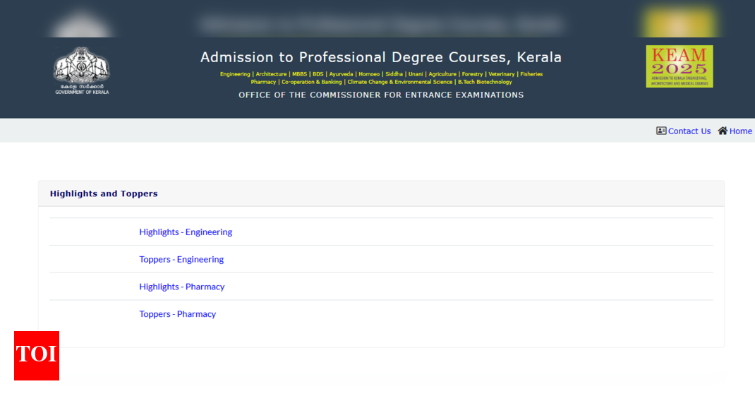 KEAM rank list 2025 released at cee.kerala.gov.in: Check rank list here