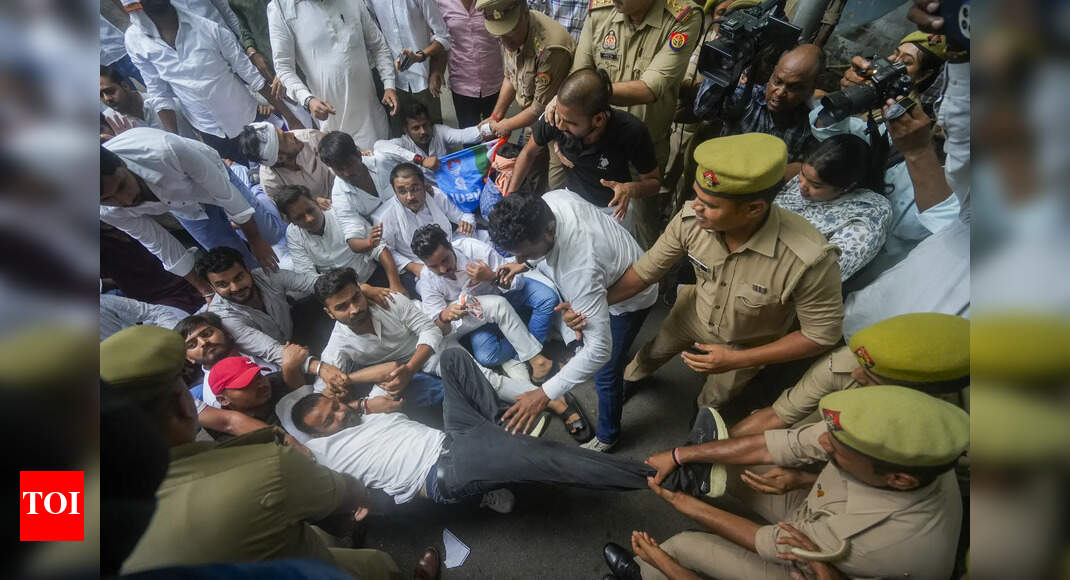 NSUI protests against UP govt’s school merger plan, claims move will shut over 27,000 rural schools