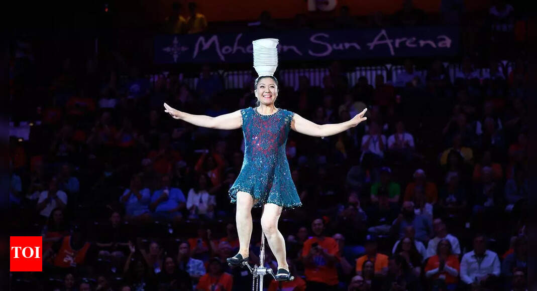 Red Panda injured in dramatic fall during halftime at Indiana Fever vs Minnesota Lynx Commissioner's Cup | NBA News - Times of India