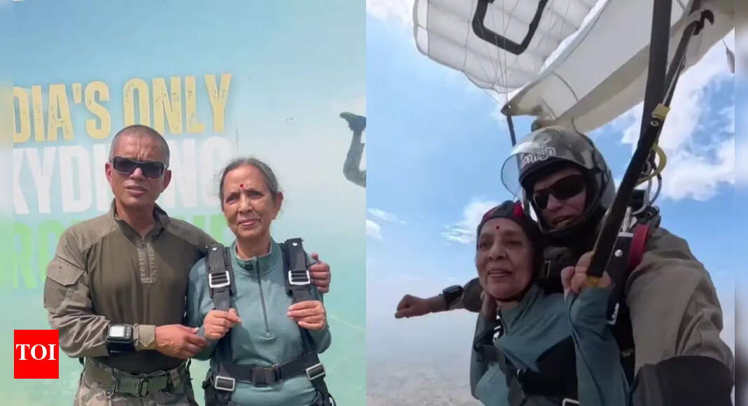 Flying high at 80: India's oldest woman skydives on birthday