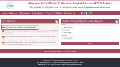 ACPDC merit list 2025 released for first-year diploma admissions at acpdc.gujarat.gov.in