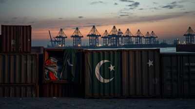 This is an AI-generated image, used for representational purposes only. Pakistan trade data: Exports miss target for FY25; deficit widens on surging imports