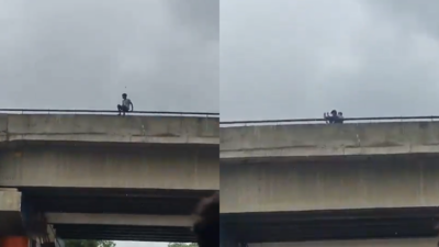 Suicide bid foiled: UP man tries to jump off flyover after wife refuses to return home; saved by cop