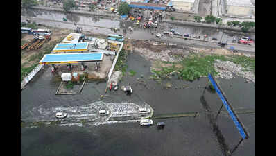 'We can't cross the road anymore': Stinking water sinks road in Ghazipur; residents plead for action amid waterlogging crisis