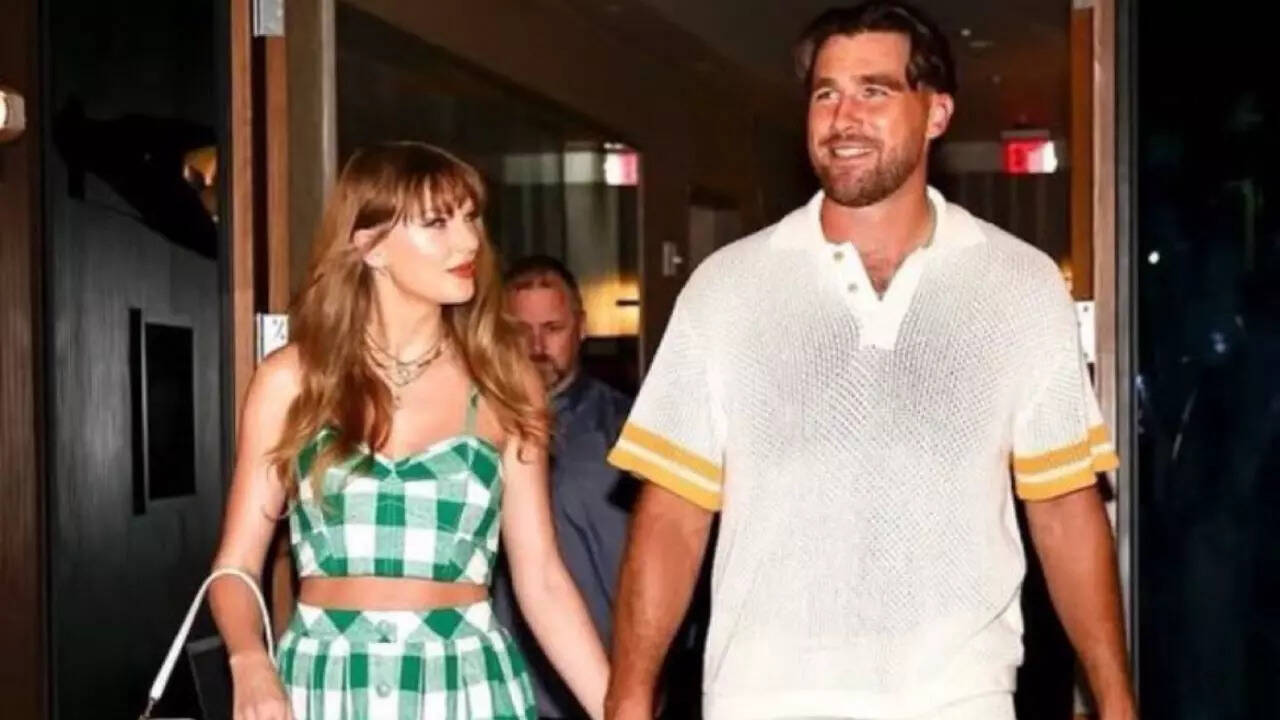 Travis Kelce can't stop smiling while talking about Taylor Swift's surprise  TEU performance on New Heights | NFL News - Times of India