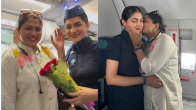 'Proud moment for mom': IndiGo air hostess welcomes mother onboard in viral video - watch