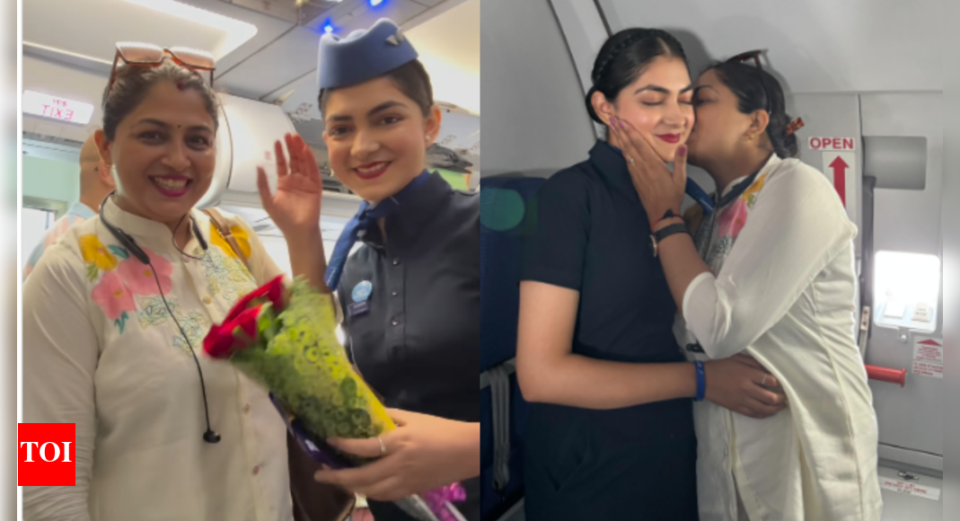 'Proud moment for mom': IndiGo air hostess welcomes mother onboard in viral video 