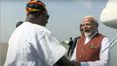 Five-nation tour: Modi becomes first PM to visit Ghana after 30 years; receives warm welcome from President Mahama at airport