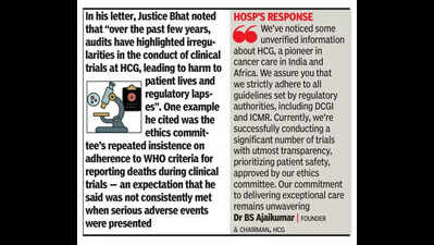 Central Drugs Standards Control Organisation to inspect ethics panel of HCG Hospital in Bengaluru after clinical trial concerns