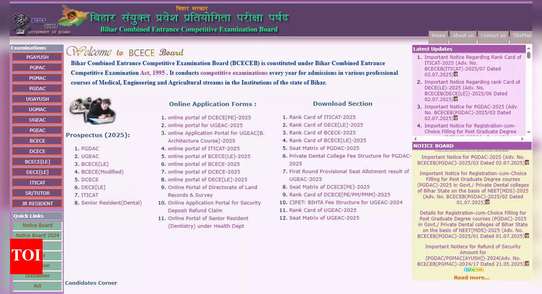 BCECEB Bihar releases first round seat allotment result for engineering admissions 2025 today at bceceboard.bihar.gov.in