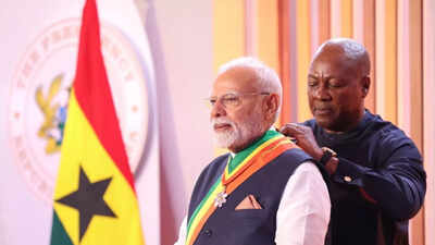  Modi conferred with highest authorities   honour 'The Officer of the Order of the Star of Ghana'; BJP lauds his 24 planetary  awards