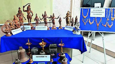 Telangana temple theft gang busted: 12 idols recovered; labourers, scrap dealer nabbed near Mangalpally crossroads