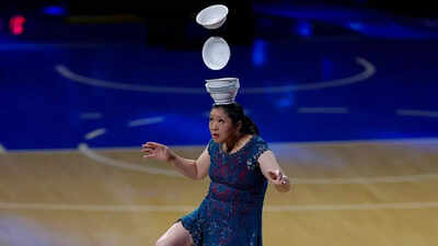 Is Red Panda alright? Pat McAfee gives update after halftime performer’s scary fall at WNBA game