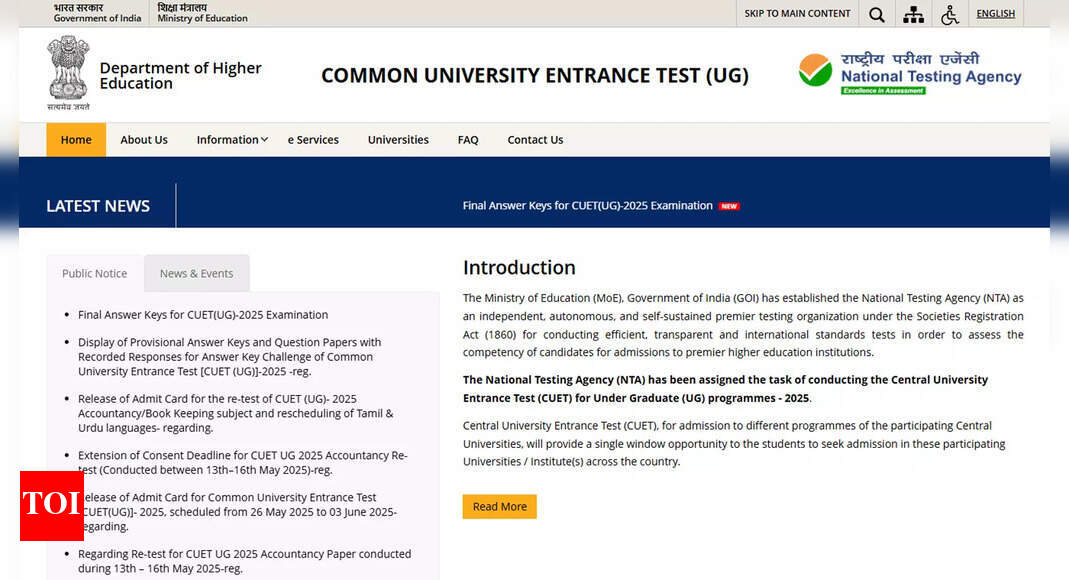 CUET UG 2025 results to be announced today on cuet.nta.nic.in for over 13 lakh students