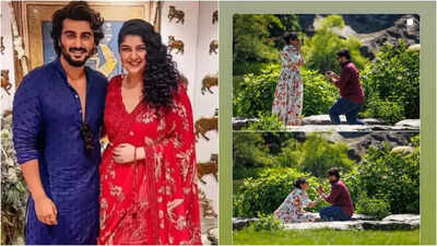 Arjun Kapoor turns emotional as Anshula says ‘Yes’ in dreamy NYC proposal; Janhvi, Khushi celebrate sister’s engagement