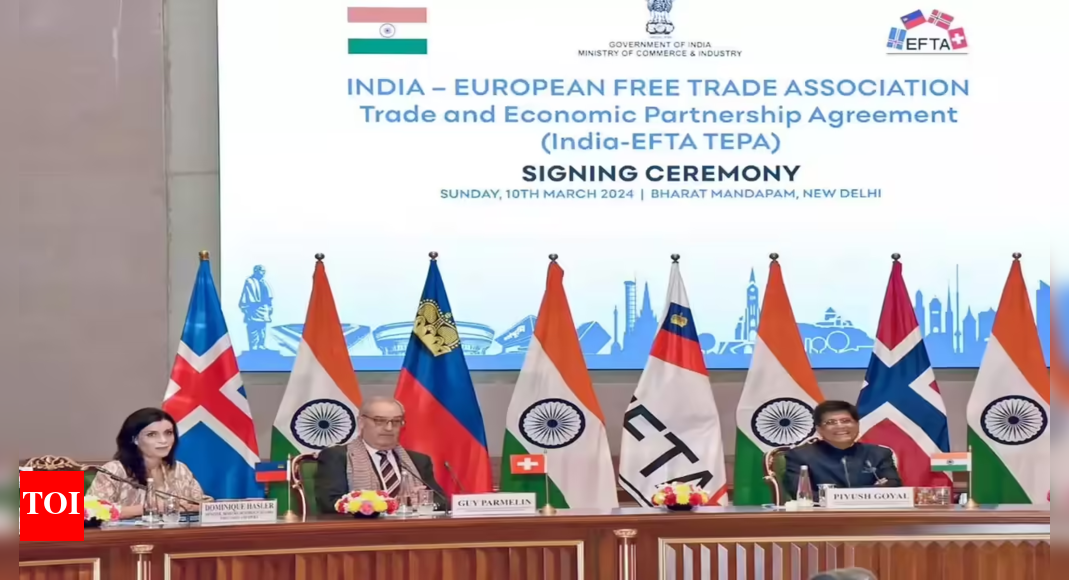 India-EFTA trade deal: Pact to kick in next couple of months, says Piyush Goyal; deal promises $100 bn investment & duty cuts on key goods