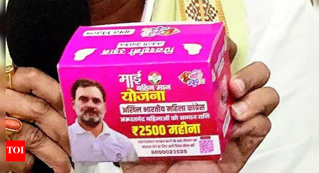 Free sanitary pad packs with Rahul Gandhi's pic stir Bihar poll row