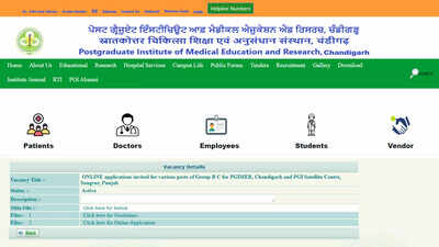  Apply online for Group B and C vacancies at pgimer.edu.in