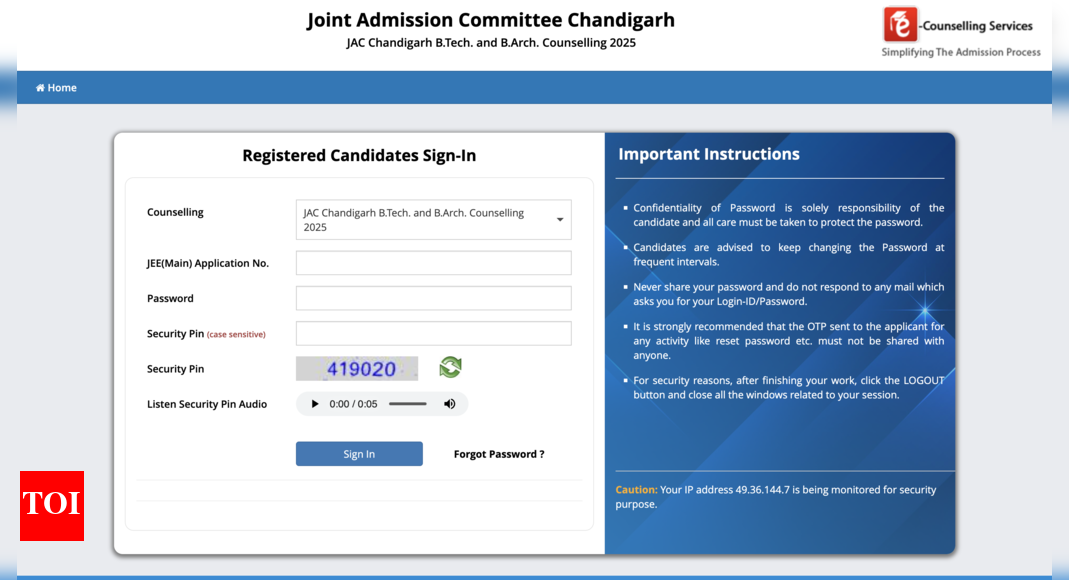 JAC Chandigarh BTech counselling 2025 Phase 1 choice filling begins: Register online by this date