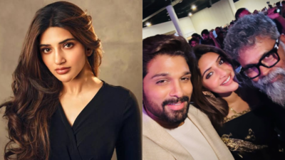 Sreeleela shares adorable selfie with 'Pushpa' team Allu Arjun and Sukumar