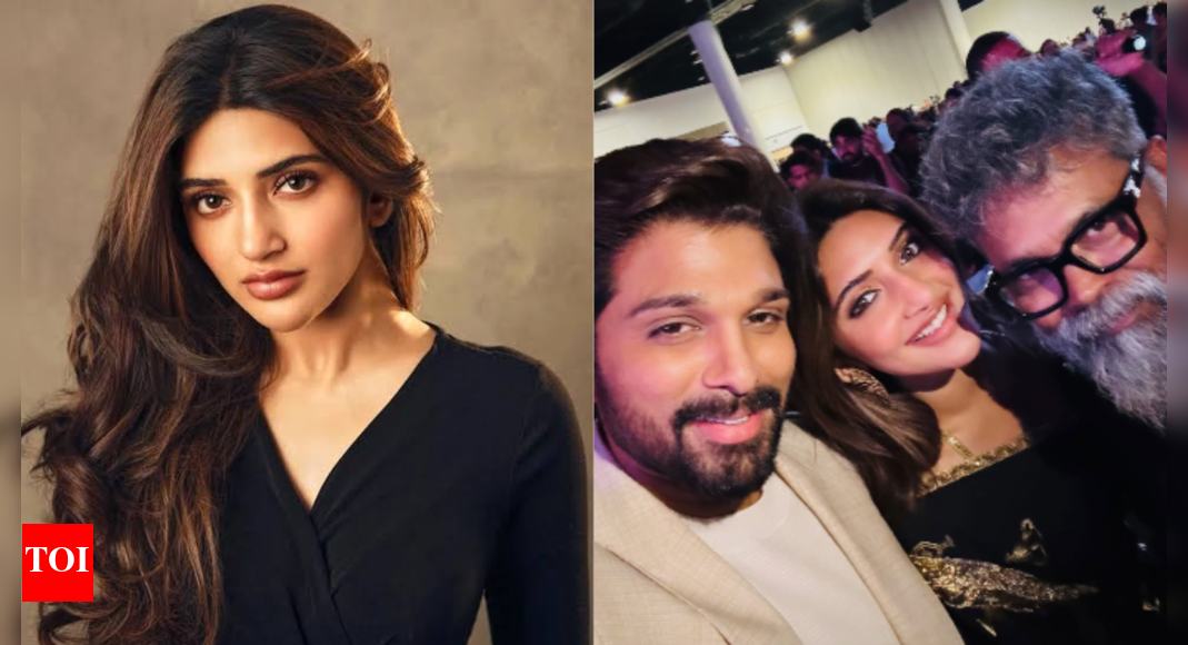 Sreeleela shares adorable selfie with 'Pushpa' team Allu Arjun and Sukumar