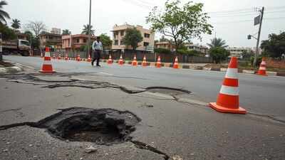 Road built, damaged, rebuilt, damaged again; 10 times in 12 days; 2 engineers suspended in Gwalior