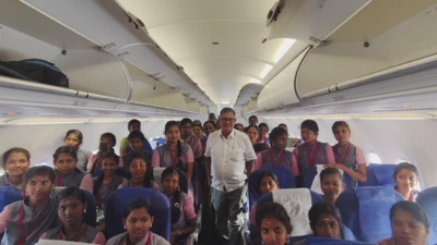 Former panchayat president takes govt school students on flight to Chennai