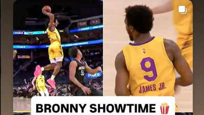 LeBron James shares proud father moments from son Bronny's remarkable Summer League dunk with Los Angeles Lakers