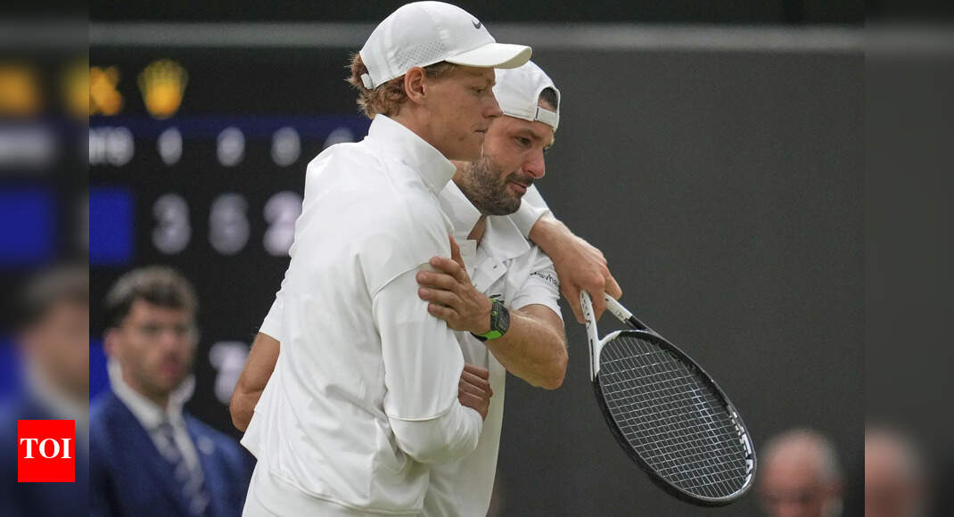 Wimbledon: Sinner handed reprieve after Dimitrov suffers injury heartbreak; Djokovic survives