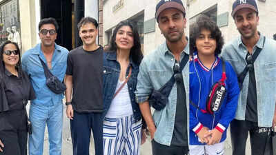 Ranbir Kapoor greets fans on London streets during trip with Alia Bhatt, Neetu Kapoor and daughter Raha: PICS