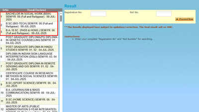  Maharshi Dayanand University 6th semester results for BSW, B.Sc.  and B.A. announced at mdu.ac.in