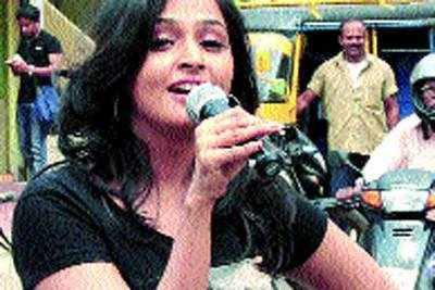 Remya sings on the road